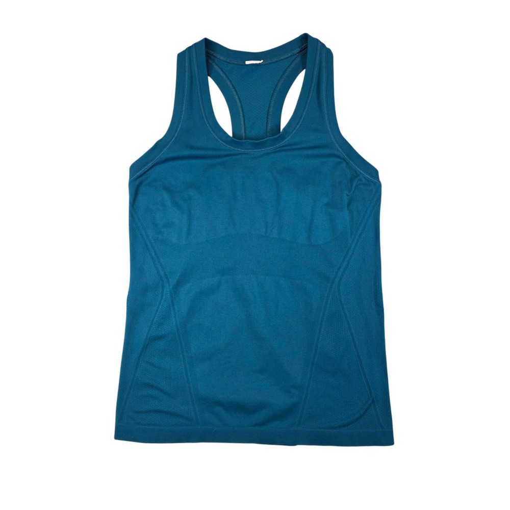 Athleta Tank Top Women S Teal Blue Seamless Racerback Athletic Gym Workout Yoga